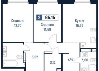 Продам 2-ком. квартиру, 65.2 м2, Ленинградская область