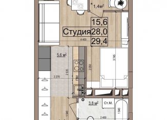 Продажа квартиры студии, 28 м2, Жуковский, улица Гудкова, 2