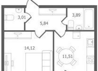 Продается 1-ком. квартира, 39.7 м2, Ленинградская область, Нижняя улица, 5к2