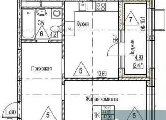 1-ком. квартира на продажу, 47.1 м2, Воронежская область, набережная Чуева, 7