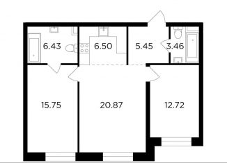 Продам 3-ком. квартиру, 71.2 м2, Москва, жилой комплекс Форивер, 9, ЖК Форивер