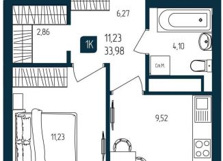 Продаю 1-ком. квартиру, 34 м2, Тюмень