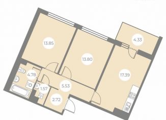 Продам 2-комнатную квартиру, 61.8 м2, Санкт-Петербург, Выборгский район, улица Строителей, 3к2