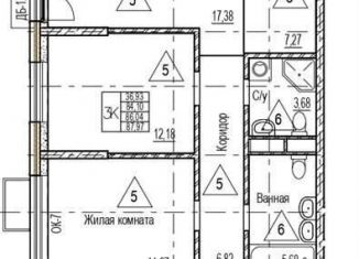 Продается 3-комнатная квартира, 86 м2, Воронежская область, набережная Чуева, 7