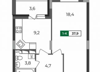 Продажа 1-комнатной квартиры, 37.9 м2, Владимир, Сталинградский бульвар, 5, Октябрьский район