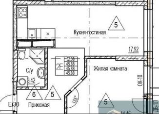 Продается однокомнатная квартира, 45.9 м2, Воронеж, набережная Чуева, 7