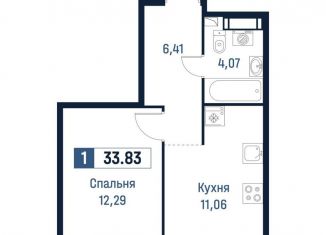 Продам 1-ком. квартиру, 33.8 м2, Мурино