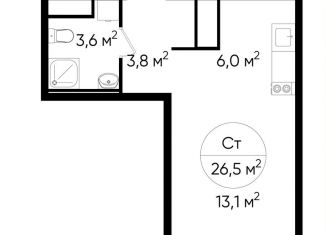 Квартира на продажу студия, 26.5 м2, Москва