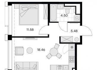 Продажа 1-ком. квартиры, 40 м2, Санкт-Петербург, муниципальный округ Морской