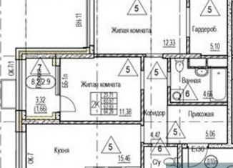 Продается двухкомнатная квартира, 62.6 м2, Воронеж, Железнодорожный район, набережная Чуева, 7