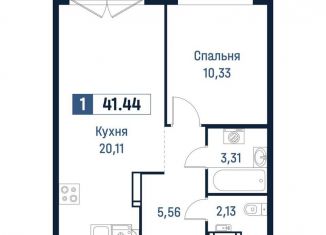 Продаю 1-комнатную квартиру, 41.4 м2, Ленинградская область