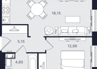 Продается 2-комнатная квартира, 40.8 м2, Санкт-Петербург, проспект Большевиков, уч3, ЖК Про.Молодость