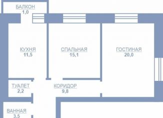 Продажа двухкомнатной квартиры, 62.1 м2, Тамбов, улица Подвойского, 6В