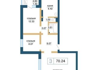 Продам 3-ком. квартиру, 70.2 м2, Красноярский край