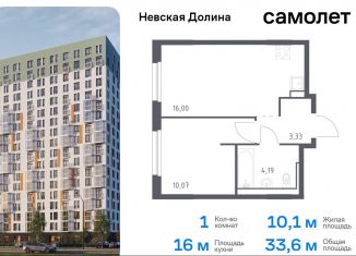 Продаю однокомнатную квартиру, 33.6 м2, Ленинградская область, Невская Долина, к1.2