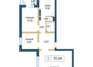 Продается 3-комнатная квартира, 70.2 м2, Красноярский край, жилой комплекс Нанжуль-Солнечный, 6