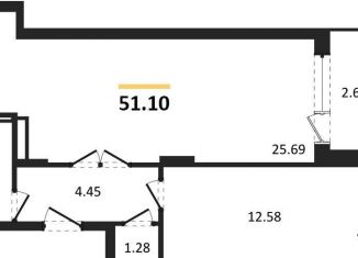 Продам 1-ком. квартиру, 51.1 м2, Воронеж, Советский район, улица Теплоэнергетиков, 17к4