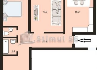 Продам трехкомнатную квартиру, 74.9 м2, Оренбург, Промышленный район, Станочный переулок, 19