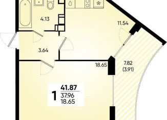 1-ком. квартира на продажу, 41.9 м2, Краснодар, Прикубанский округ, Боспорская улица, 14