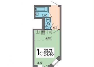 Продается квартира студия, 24.4 м2, Воронеж, Левобережный район, Средне-Московская улица, 60