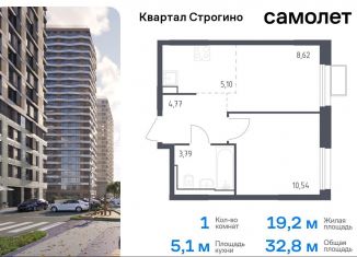 Продажа 1-комнатной квартиры, 32.8 м2, Красногорск, жилой комплекс Квартал Строгино, к2