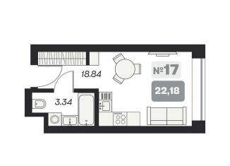 Продам квартиру студию, 22.2 м2, Новосибирск, площадь Карла Маркса