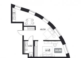 Продажа 1-комнатной квартиры, 50.9 м2, Новосибирск, площадь Карла Маркса