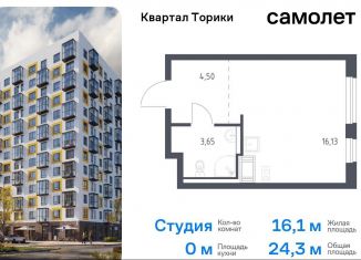 Продается квартира студия, 24.3 м2, Ленинградская область, жилой комплекс Квартал Торики, к1.1