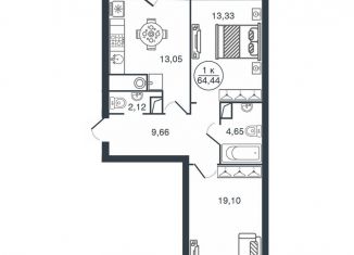 Продается 2-комнатная квартира, 64.4 м2, Тверская область