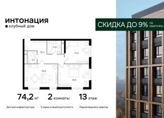 Продается 2-комнатная квартира, 74.2 м2, Москва, Щукинская улица, 3