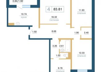 Продаю 4-комнатную квартиру, 83.8 м2, Красноярский край, улица Светлова, 42