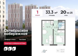 Продается 1-ком. квартира, 33.3 м2, Санкт-Петербург, ЖК Октябрьская набережная