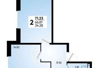 Продажа двухкомнатной квартиры, 71.3 м2, Краснодар, микрорайон Губернский, Боспорская улица, 14