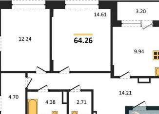 Продаю 2-комнатную квартиру, 64.3 м2, Воронеж, Левобережный район