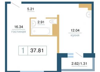 Продаю однокомнатную квартиру, 37.8 м2, Красноярский край, улица Светлова, 42