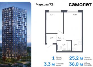 Продам 1-комнатную квартиру, 36.8 м2, Тюмень, жилой комплекс Чаркова 72, 1.3