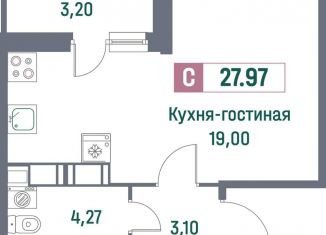 Продаю квартиру студию, 28 м2, Ленинградская область, Ручьёвский проспект, 1/24