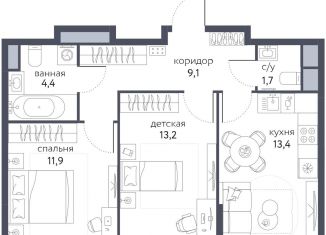 Продаю двухкомнатную квартиру, 53.7 м2, Москва, ЖК Сиреневый парк, Тагильская улица, 2к1