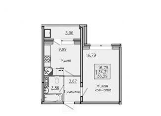 Продам 1-комнатную квартиру, 36.3 м2, Воронежская область