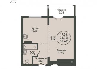 Продается однокомнатная квартира, 35.4 м2, Новосибирская область