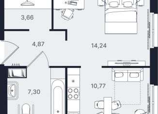 Продажа 1-комнатной квартиры, 40.8 м2, Санкт-Петербург, проспект Большевиков, уч3, муниципальный округ № 54