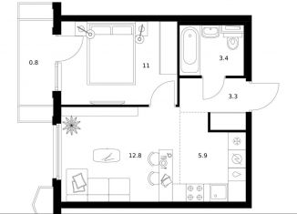 Продам 1-ком. квартиру, 37.2 м2, Москва, жилой комплекс Бусиновский Парк, 1.4