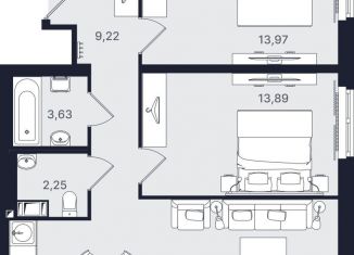 Продам трехкомнатную квартиру, 65.7 м2, Санкт-Петербург, проспект Большевиков, уч3, муниципальный округ № 54