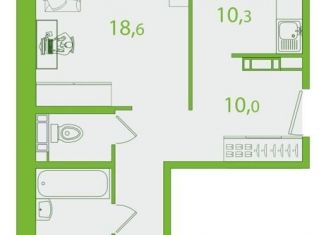 Продажа двухкомнатной квартиры, 60.1 м2, Томская область