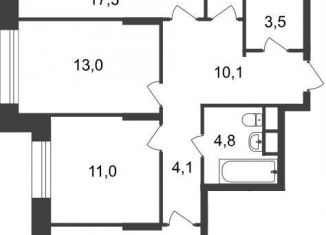 Продаю 3-комнатную квартиру, 85 м2, посёлок Московский, Лесная улица, 10