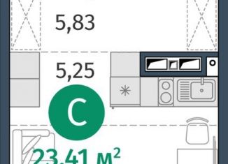 1-комнатная квартира на продажу, 23.4 м2, Тюмень, Центральный округ