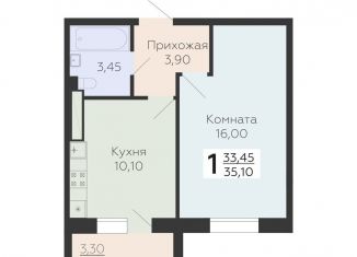 Продажа 1-комнатной квартиры, 35.1 м2, Ленинградская область