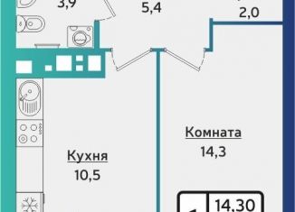 Продам однокомнатную квартиру, 37.5 м2, Ижевск, Устиновский район