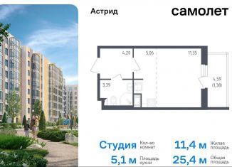 Продаю квартиру студию, 25.2 м2, Колпино, жилой комплекс Астрид, 10