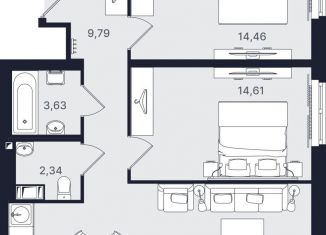 Продаю 3-комнатную квартиру, 67.8 м2, Санкт-Петербург, проспект Большевиков, уч3, муниципальный округ № 54